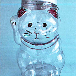 ガラス瓶(変形) まねき猫型ガラス瓶